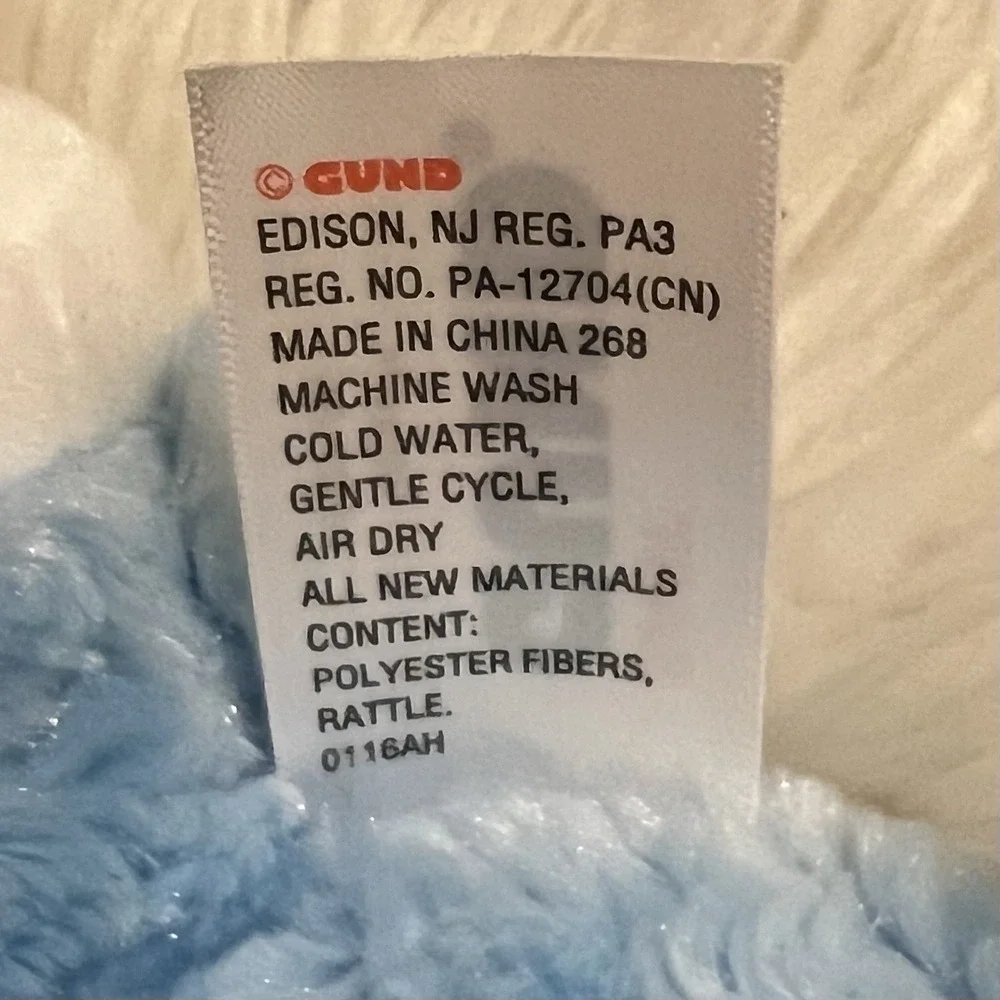Baby Gund Winky Lamb Blue White Lovey 8